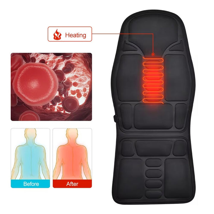 Harwelton™ Heated Massage Seat Pad with 7 Motors for Home &amp; Car