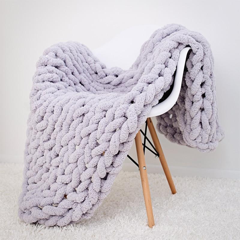 Chunky Cable-Knit Throw Blanket with a Gently Weighted Feel