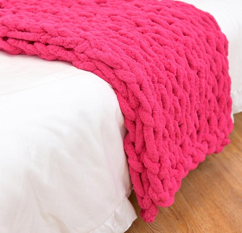 Chunky Cable-Knit Throw Blanket with a Gently Weighted Feel