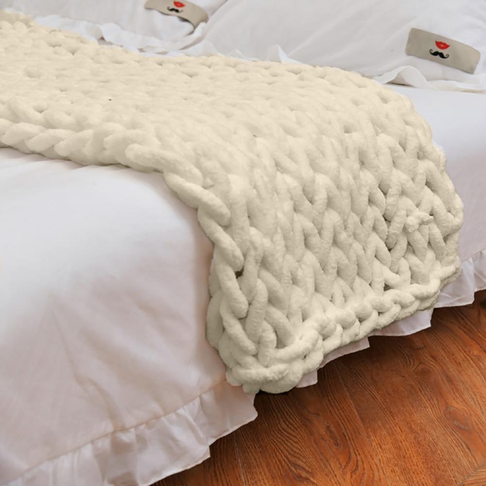Chunky Cable-Knit Throw Blanket with a Gently Weighted Feel