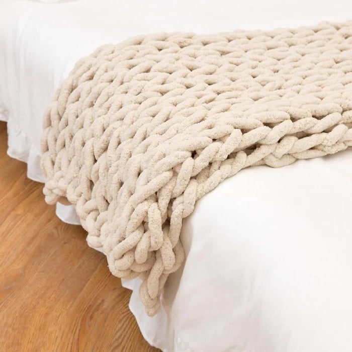 Harwelton™ Chenille Chunky Knit Throw with Oversized Loop Stitches