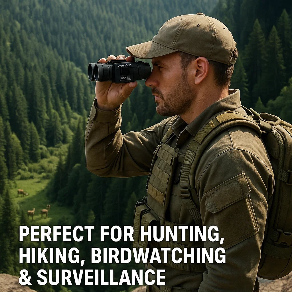 Compact Folding Binoculars, Water-Resistant with Central Focus