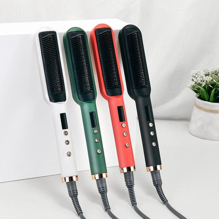 Heated Straightening Brush for Smooth, Frizz-Free Hair