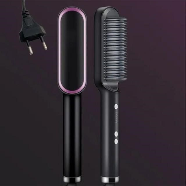 Heated Straightening Brush for Smooth, Frizz-Free Hair