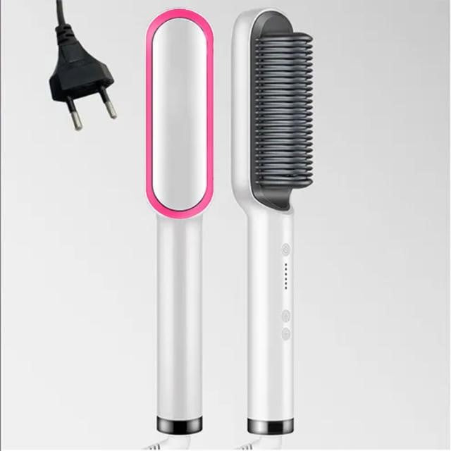 Heated Straightening Brush for Smooth, Frizz-Free Hair
