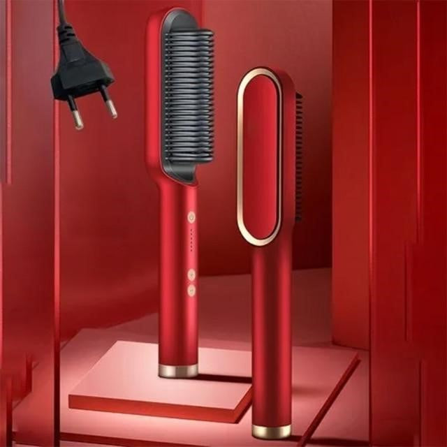 Heated Straightening Brush for Smooth, Frizz-Free Hair