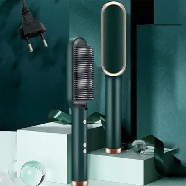 Heated Straightening Brush for Smooth, Frizz-Free Hair