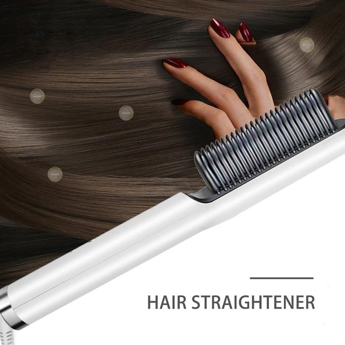 Heated Straightening Brush for Smooth, Frizz-Free Hair
