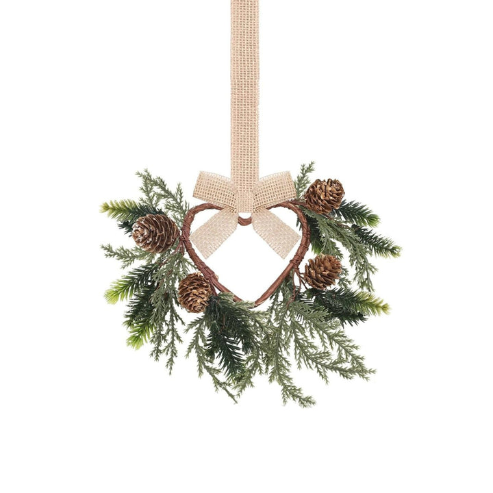 Small Christmas wreath with red ribbon bow