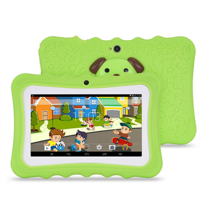 Kids tablet in blue silicone case