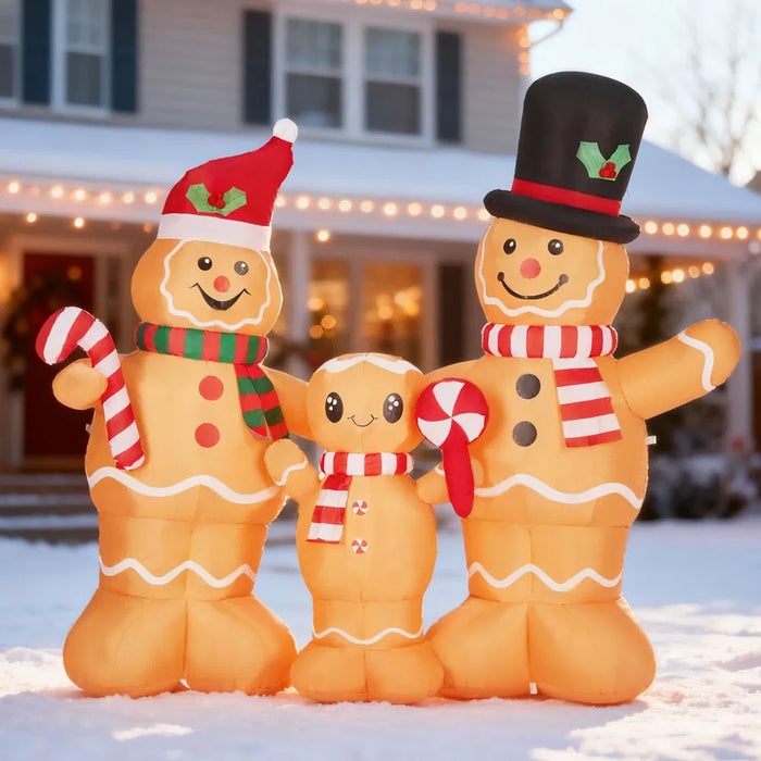 Harwelton 6ft Inflatable Gingerbread Family of Three