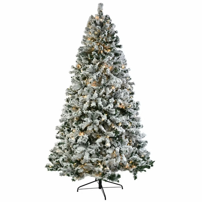 Harwelton Pre-Lit Flocked Christmas Tree, Warm or Cool White