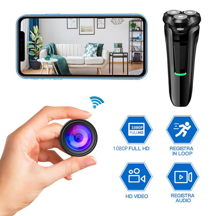 Harwelton™ 1080p WiFi Mini Camera in Shaver Design with Motion Alerts