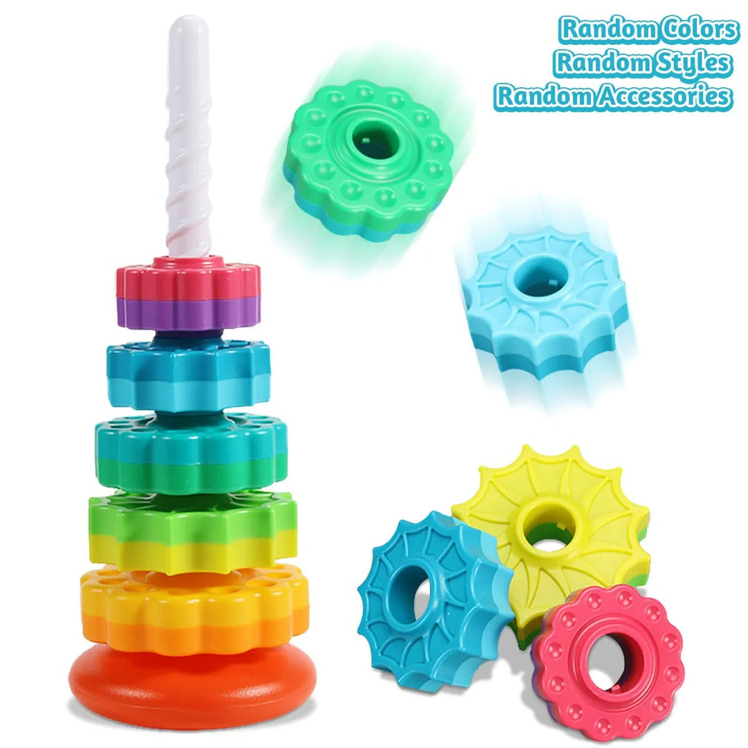Spinning Stacking Toy with Six Colourful Discs