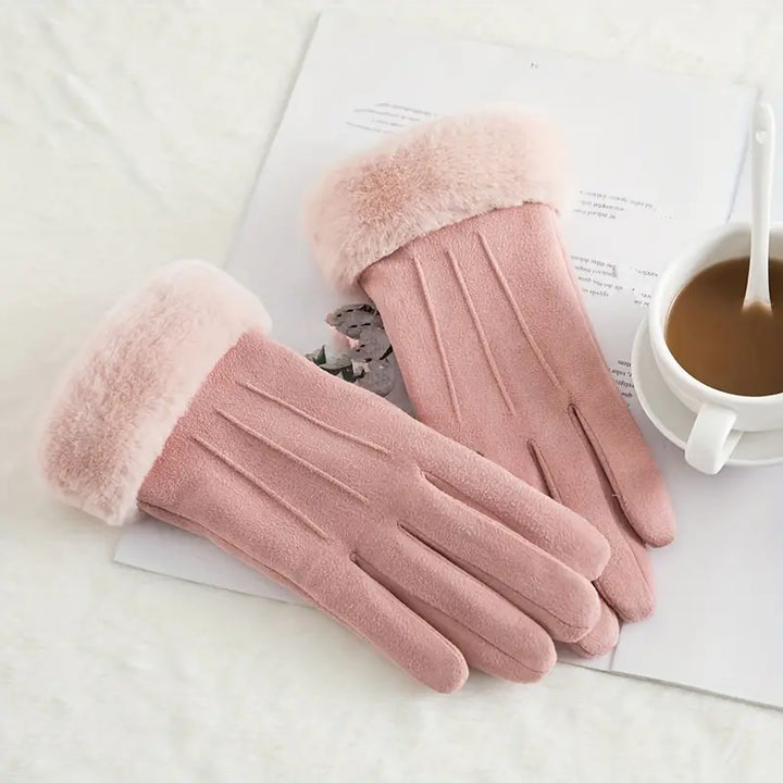 Harwelton™ Velvet-Lined Suede Winter Gloves with Plush Cuff