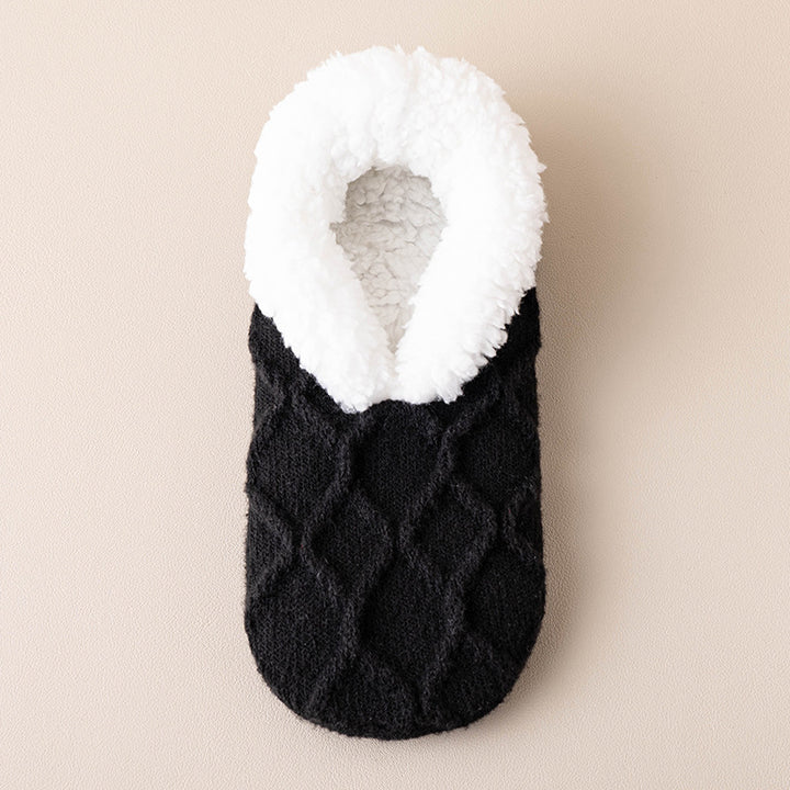 Beige slipper socks with grip dots