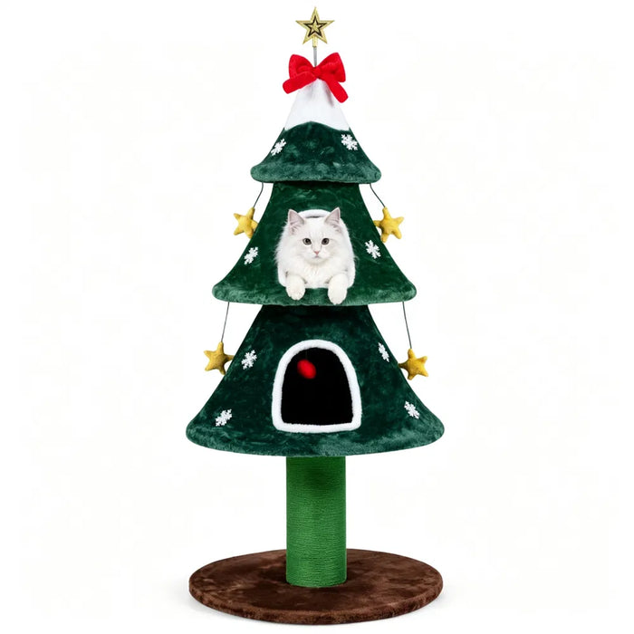 Harwelton Christmas Tree Cat Tower with Sisal Post, 137cm
