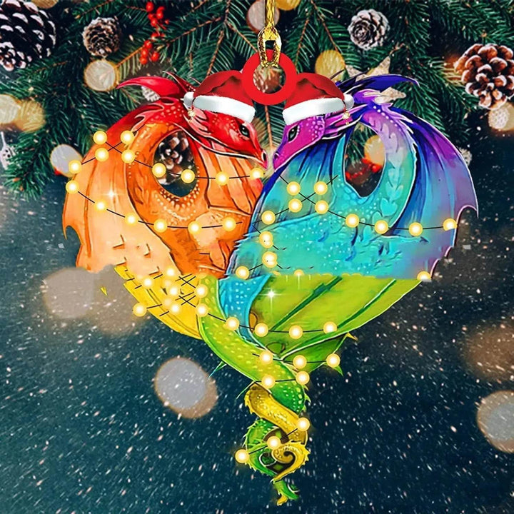 Acrylic Dinosaur Dragon Egg Christmas Tree Ornament – 8 cm