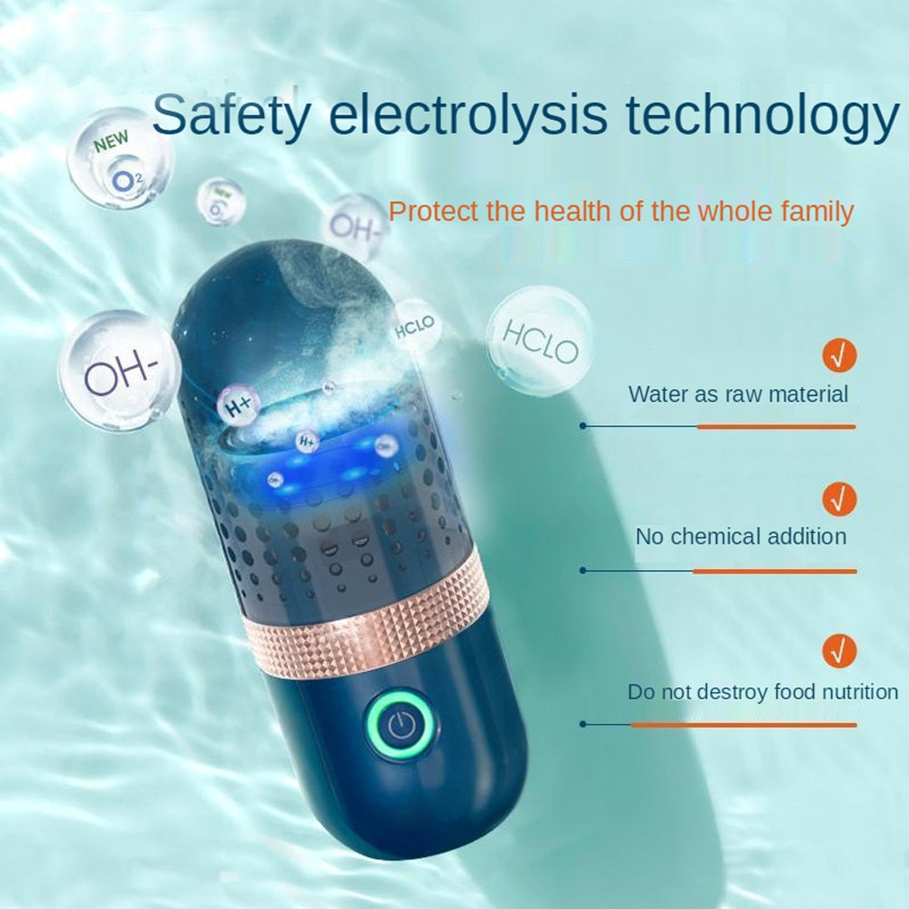 Capsule Vegetable Washing Machine | Automatic Fruits &amp; Vege Disinfector Home Pesticide Cleaner
