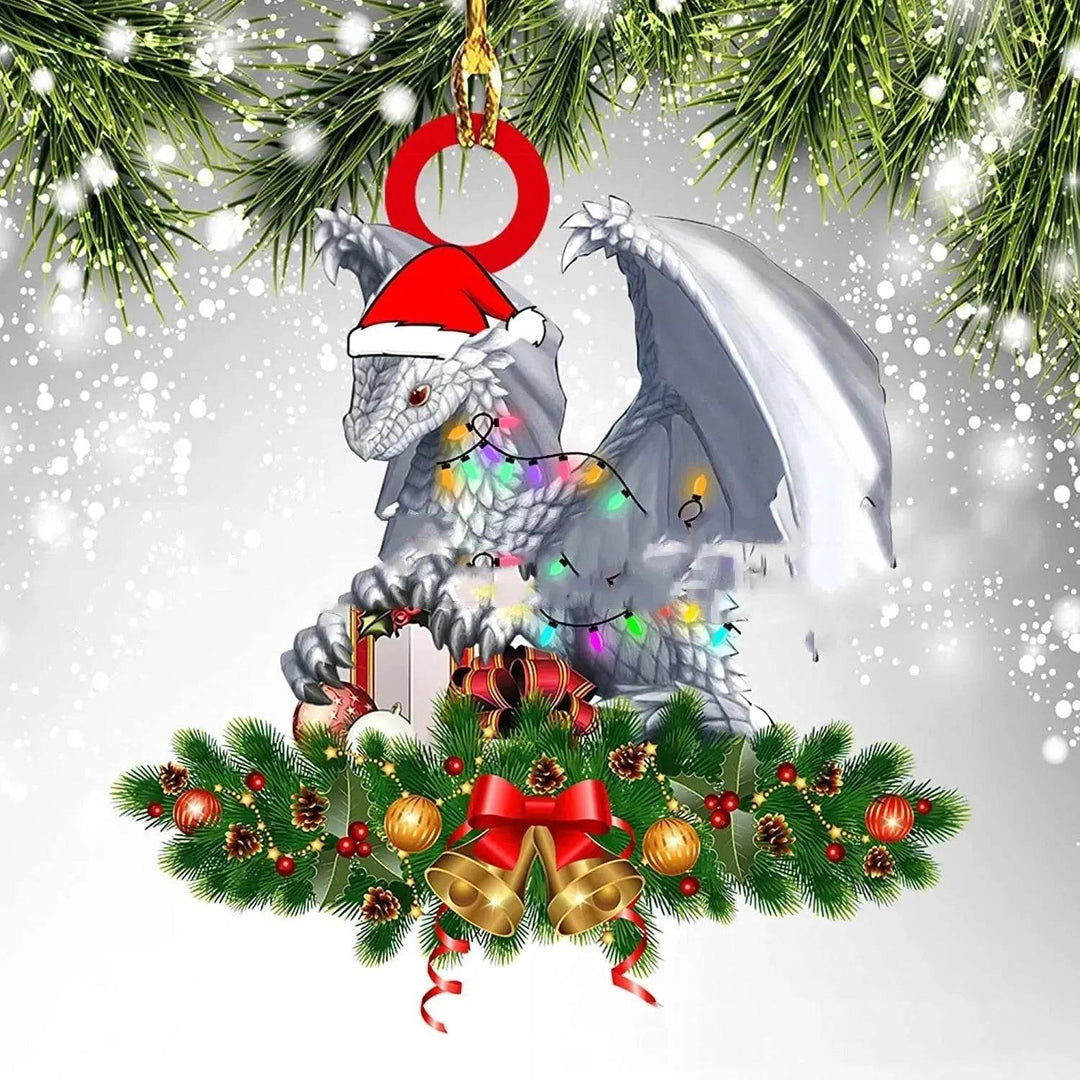Acrylic Dinosaur Dragon Egg Christmas Tree Ornament – 8 cm