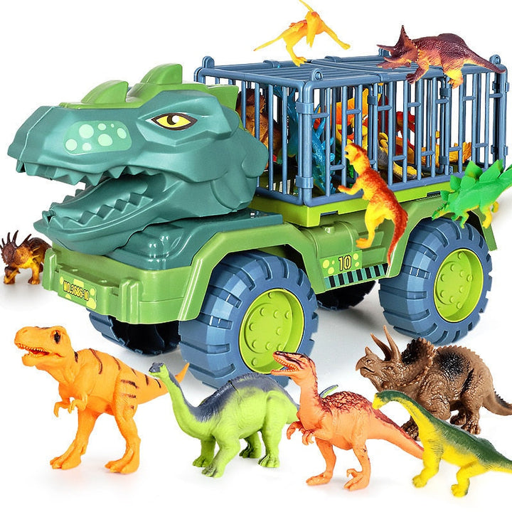 Dinosaur Transporter Truck Playset with Dinosaur Figures