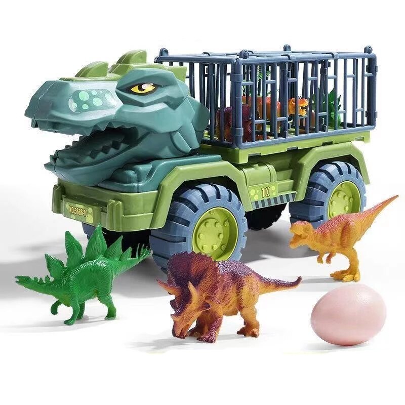 Dinosaur Transporter Truck Playset with Dinosaur Figures