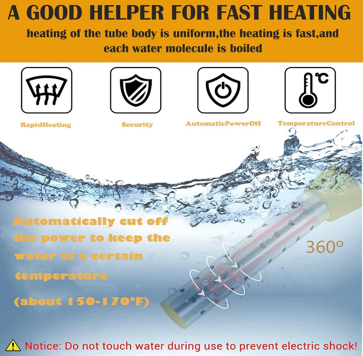 Portable Immersion Water Heater for Buckets and Basins