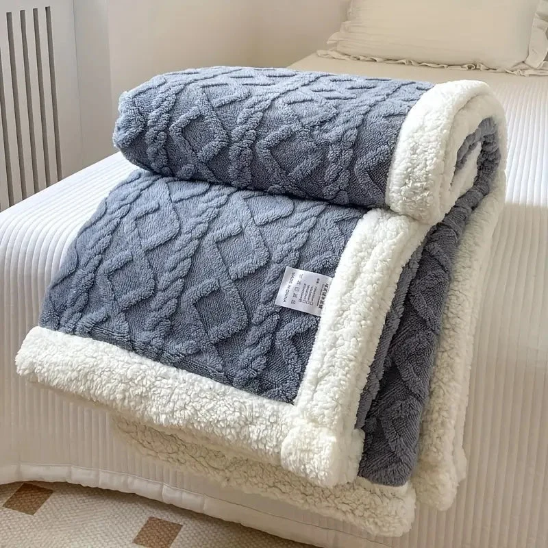 Tufted Sherpa Fleece Blanket with a Cloud-Soft Feel