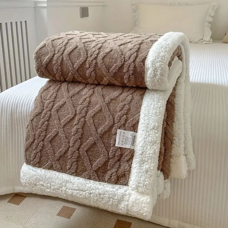 Tufted Sherpa Fleece Blanket with a Cloud-Soft Feel