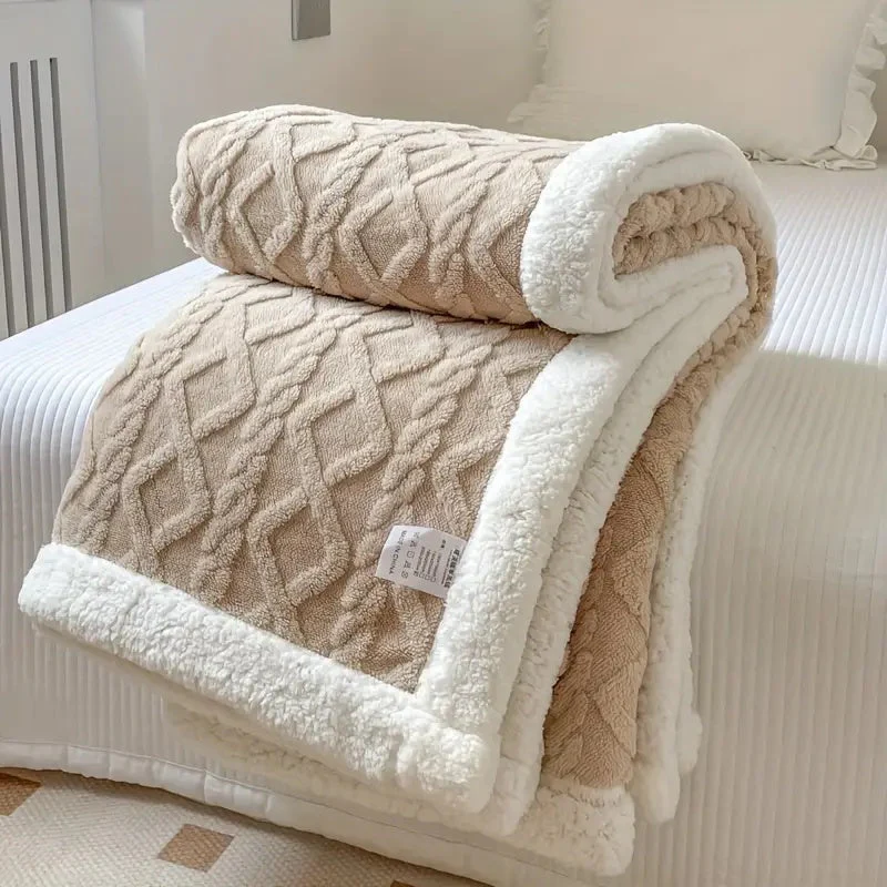 Tufted Sherpa Fleece Blanket with a Cloud-Soft Feel