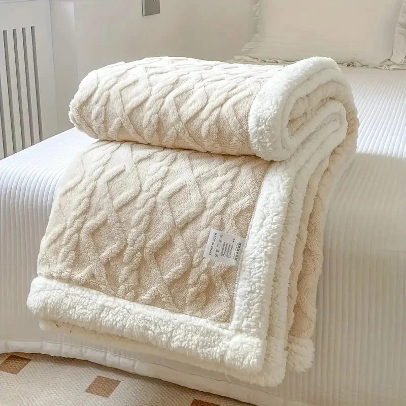 Tufted Sherpa Fleece Blanket with a Cloud-Soft Feel