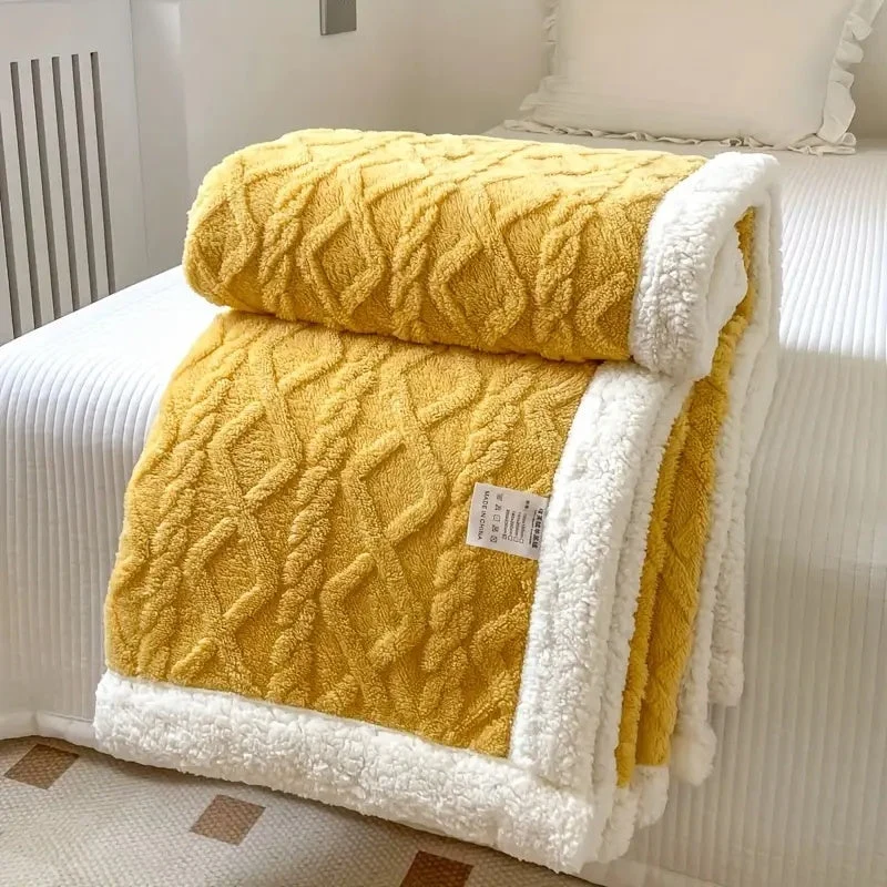 Tufted Sherpa Fleece Blanket with a Cloud-Soft Feel