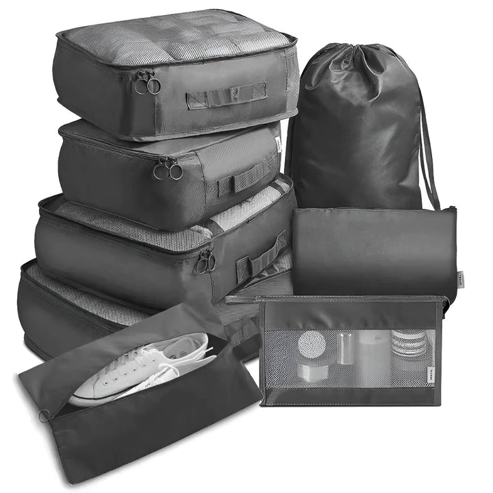 7-Piece Packing Cube Set with Mesh Windows for Travel