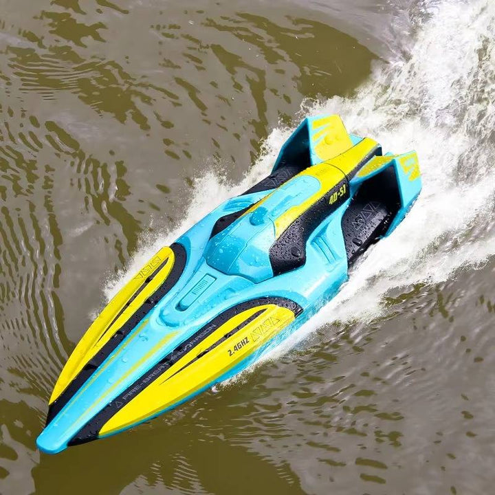 High-Speed RC Boat with Twin Motors and LED Lights, 35 km/h