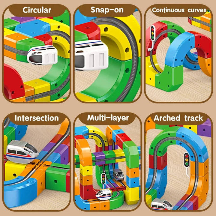 Magnetic Train Track Set with Rechargeable Electric Train