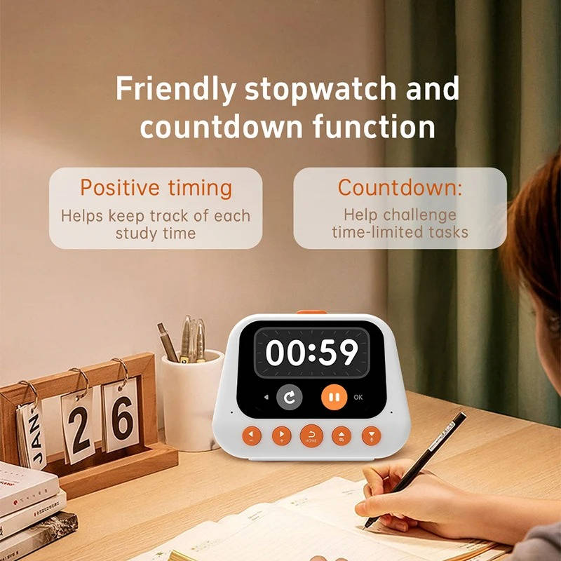 Harwelton™ AI Talking Alarm Clock for Kids with Sleep Sounds and Study Timer