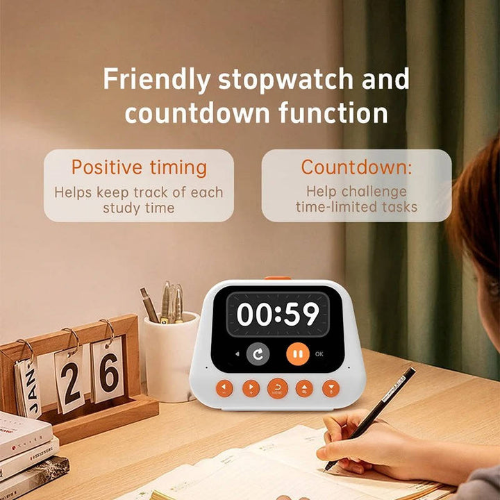 Harwelton™ AI Talking Alarm Clock for Kids with Sleep Sounds and Study Timer