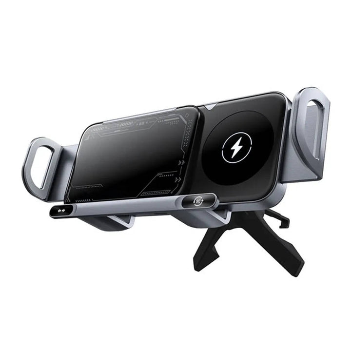 Wireless Car Charger Mount with Dual Coils and Auto-Clamp Arm