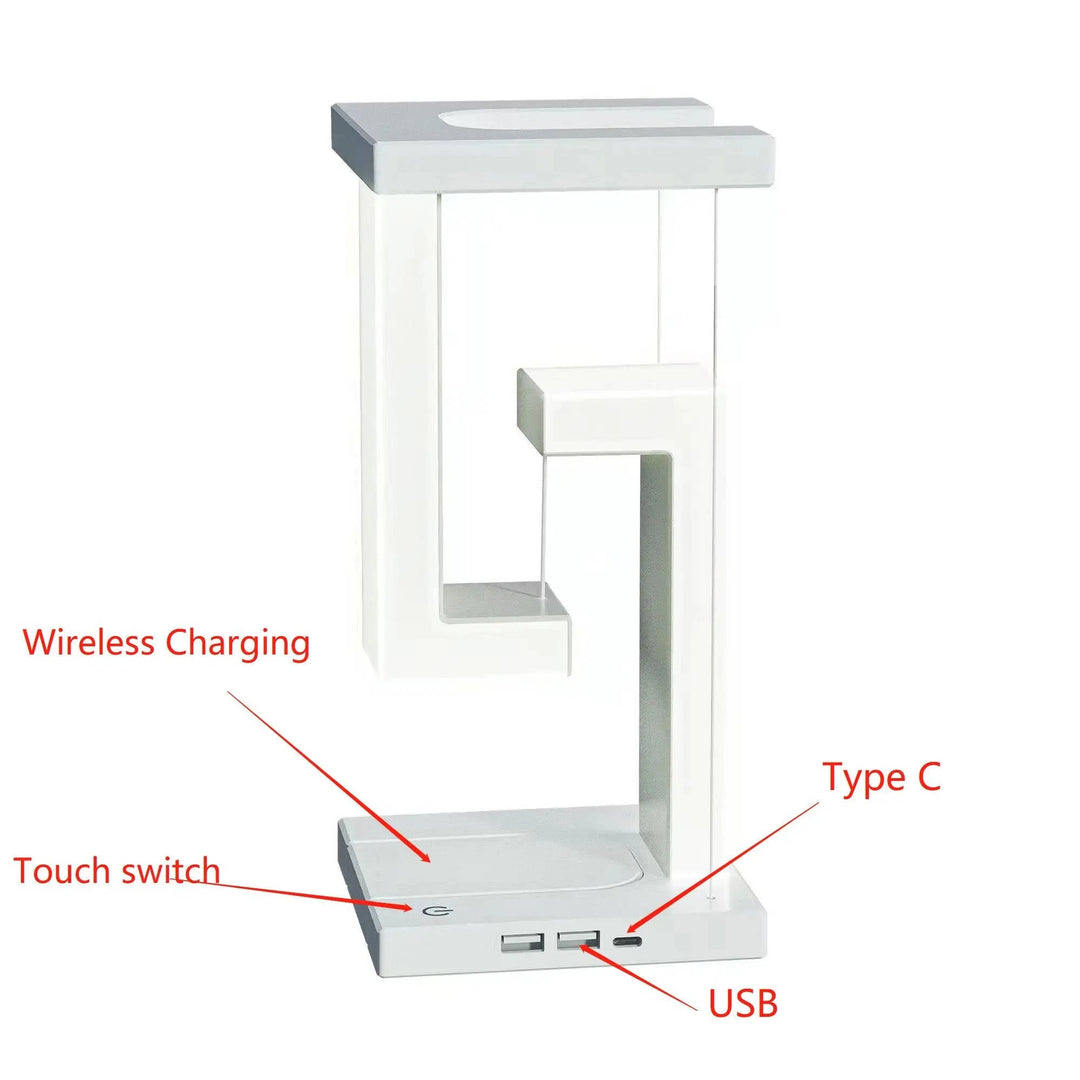 Floating Orb Desk Lamp with 10W Wireless Phone Charger