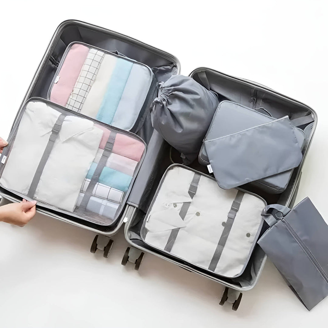 7-Piece Packing Cube Set with Mesh Windows for Travel