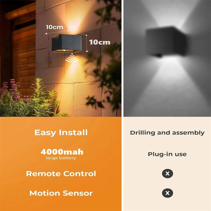 Harwelton™ Rechargeable Motion Sensor Wall Light with Remote