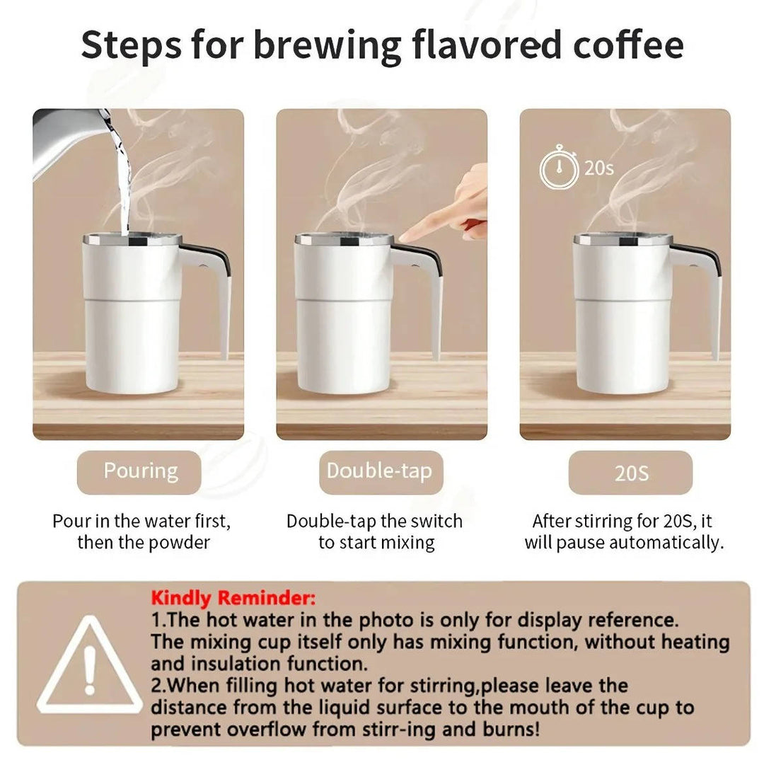 Self-Stirring Heated Travel Mug with Temperature Display