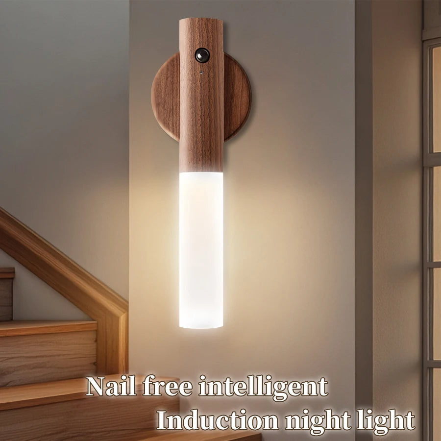 Rechargeable Wood Grain Motion Sensor Night Light, Magnetic