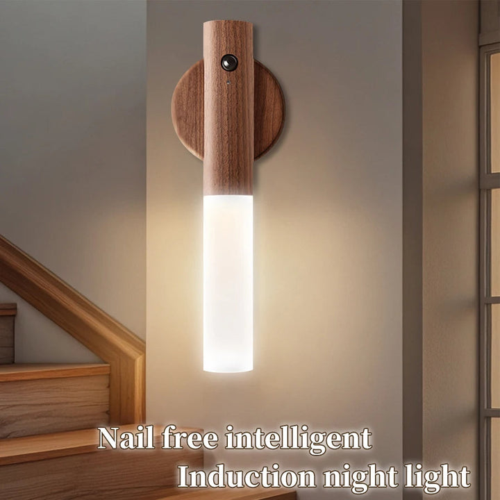 Rechargeable Wood Grain Motion Sensor Night Light, Magnetic