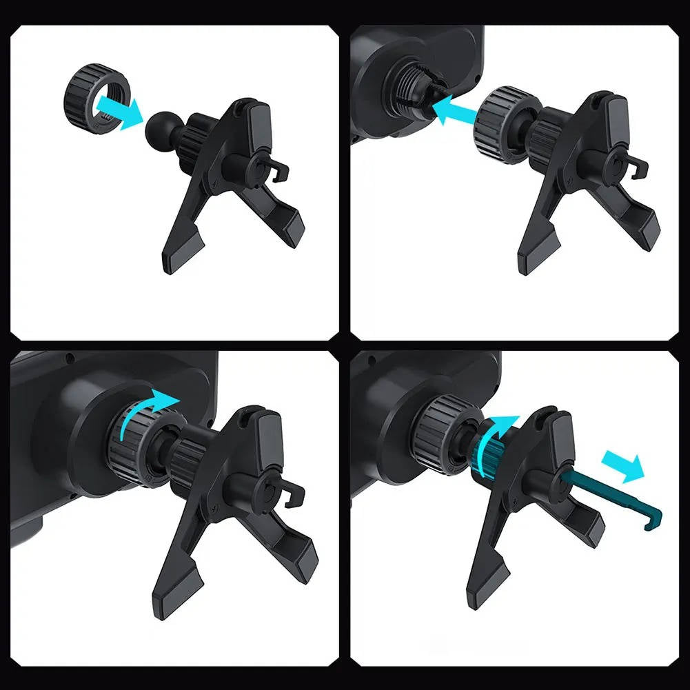 Wireless Car Charger Mount with Dual Coils and Auto-Clamp Arm