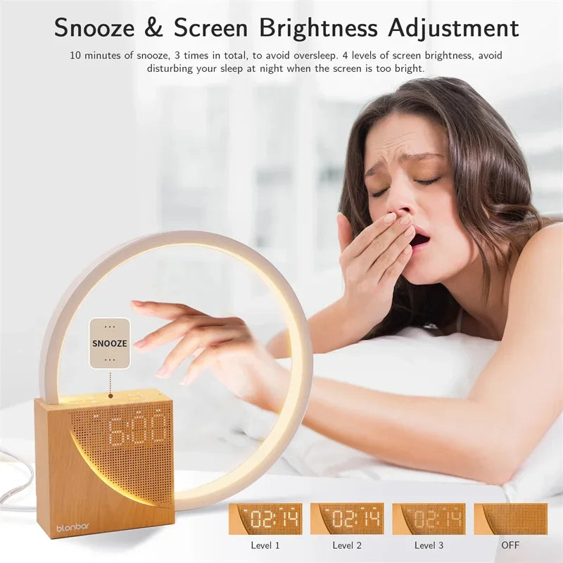Harwelton™ Touch Bedside Lamp with Nature Sounds, Clock and Wake-Up Light