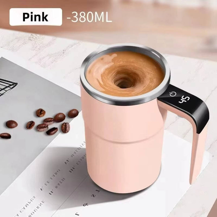 Self-Stirring Heated Travel Mug with Temperature Display