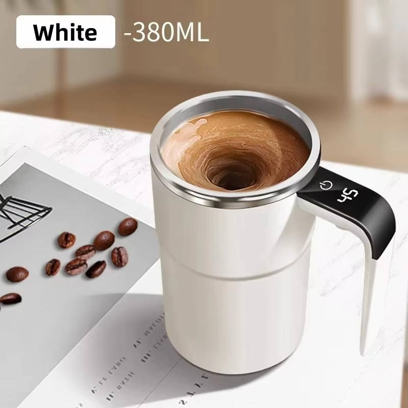 Self-Stirring Heated Travel Mug with Temperature Display