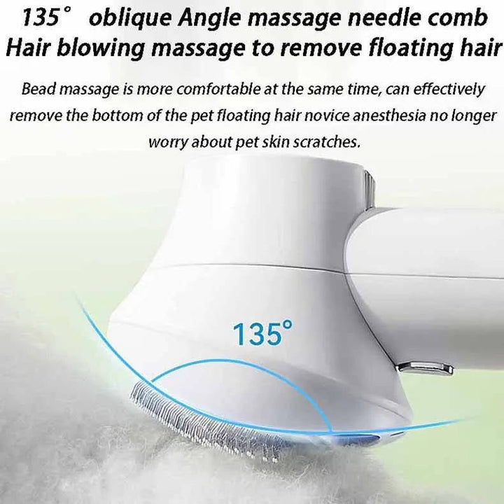 Quiet Pet Hair Dryer with Comb Brush and 4 Speed Settings