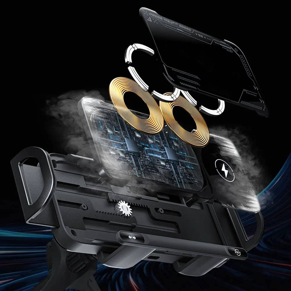 Wireless Car Charger Mount with Dual Coils and Auto-Clamp Arm